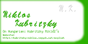 miklos kubritzky business card